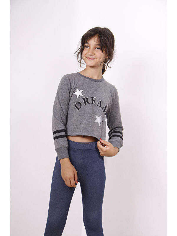 Toontoykids Kız Çocuk Yıldızlı Dream Baskılı Sweatshirt