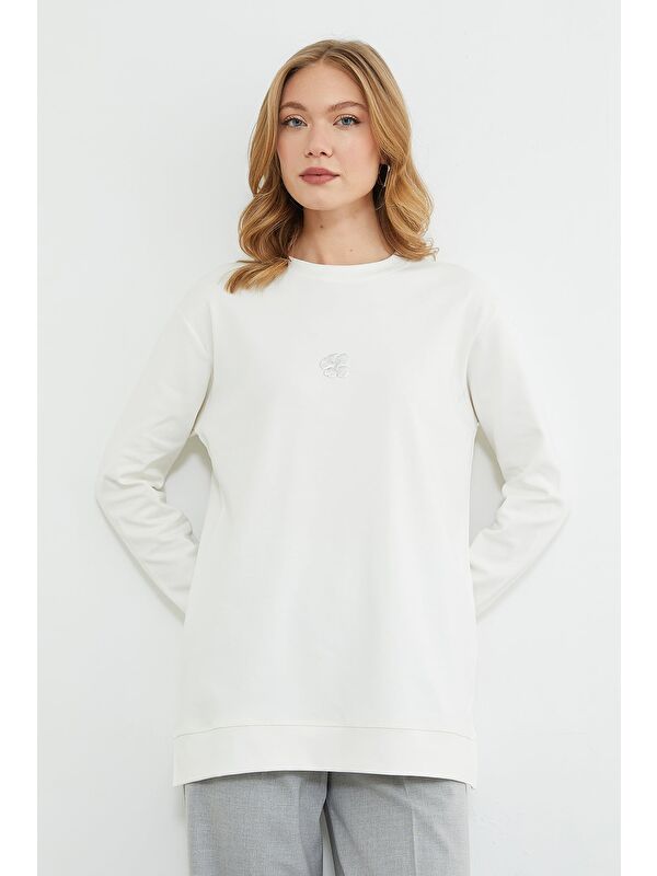 Fullamoda Fullamodest Lotus Çiçeği Kabartmalı Oversize Tunik