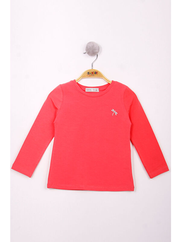 Toontoykids Kız Çocuk Göğsü Nakışlı T-Shirt