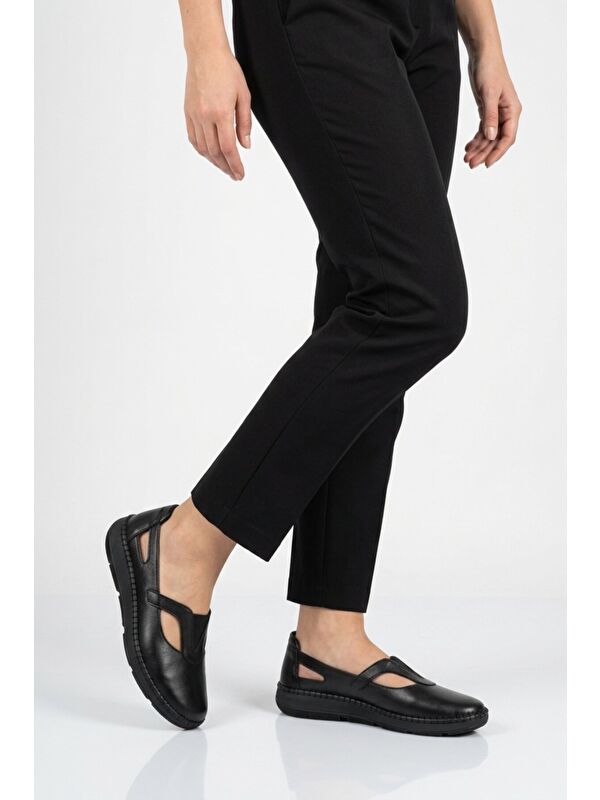 Voyager Siyah Voyager Hakiki Deri Anatomik Kadın Casual Ayakkabı Z541 Z