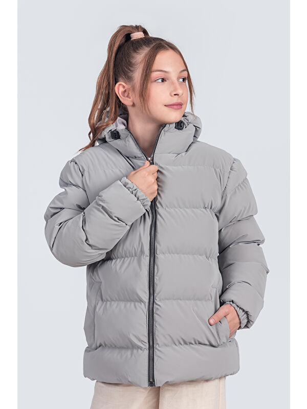 Pina Kids Kız Çocuk Kapüşonlu Nova Kumaş Kışlık Mont KM1010