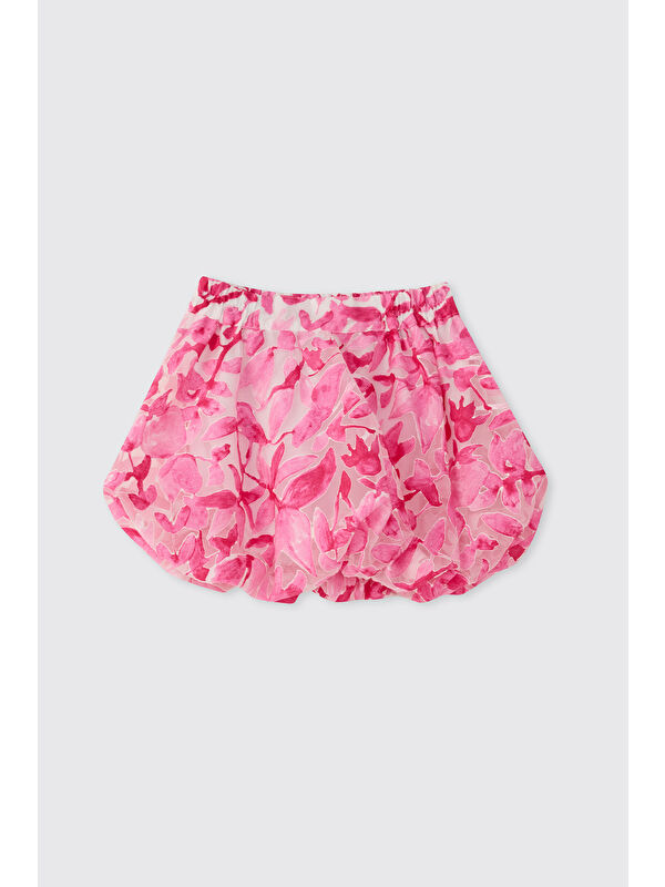 Panço Kız Bebek Desenli Pembe Balon Etek