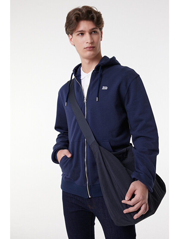 Lee Regular Fit Normal Kesim %100 Pamuk Kapüşonlu Tam Fermuarlı Sweatshirt