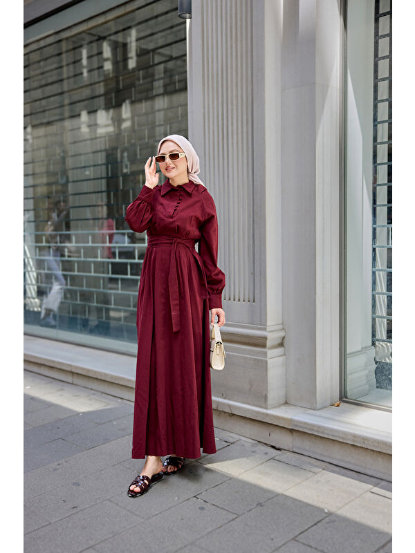 Locco Moda Kadın Sea Elbise Bordo