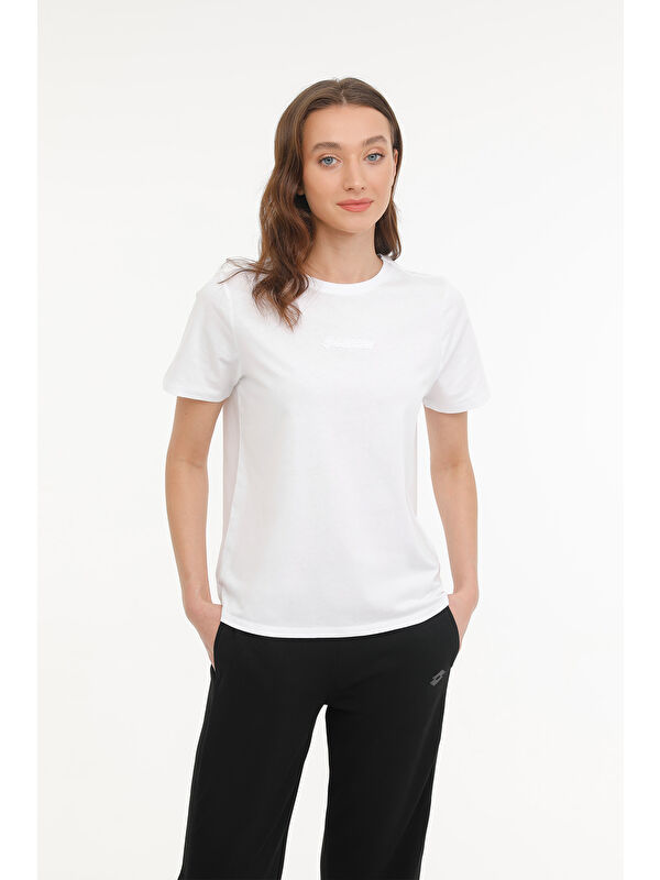 LOTTO W-KEPY LONG T-SH 4 FX Beyaz Kadın Kısa Kol T-Shirt