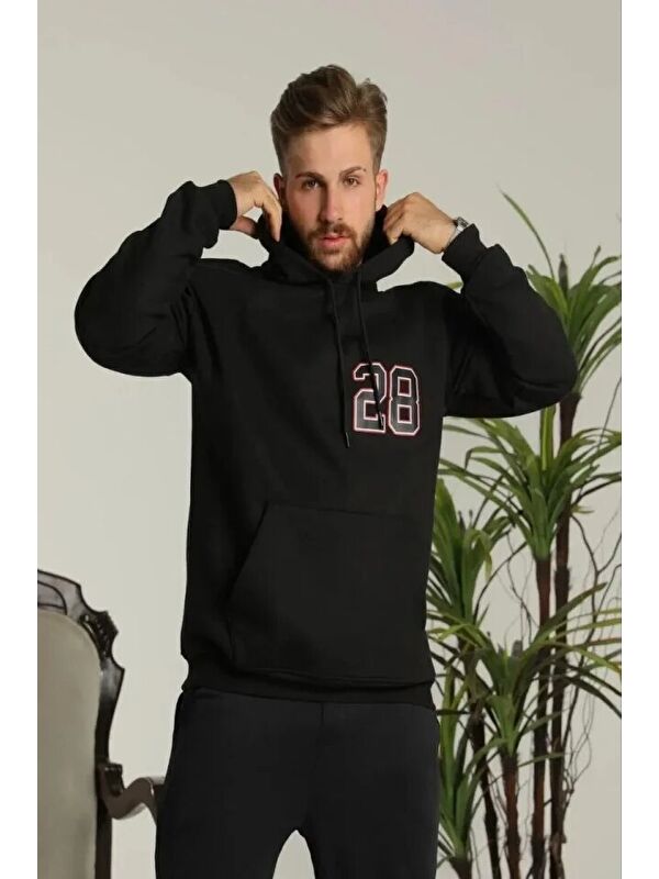 Jane's Erkek Oversize Üç İplik Kapüşonlu Sweatshirt –Sırt Ve Ön Baskılı, Kanguru Cepli, Rahat Kalıp Maskot
