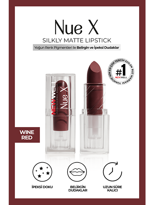New Well Nue X Silkly Matte Lipstick Wine Red 06