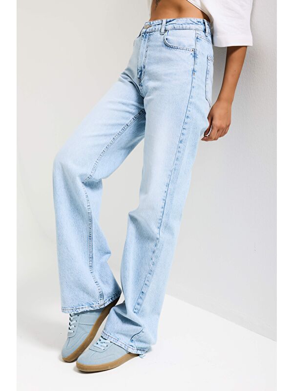 It's Basic Kadın Ice Doris 4s6-3 Straight Fiy Yüksek Bel %100 Pamuk Denim Jean
