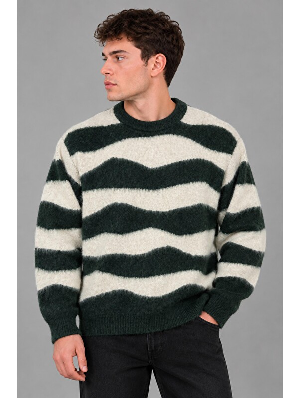 Stilkombin Desenli Oversize Kışlık Kazak DP 18396_10069