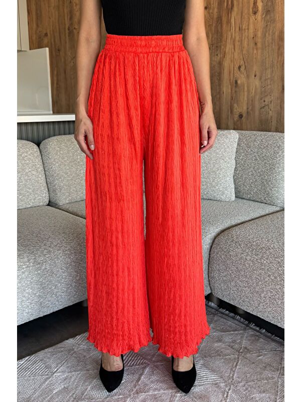 Gülseli Kendinden Desenli Bol Paça Pantolon (s,m,l,xl Uyumludur)