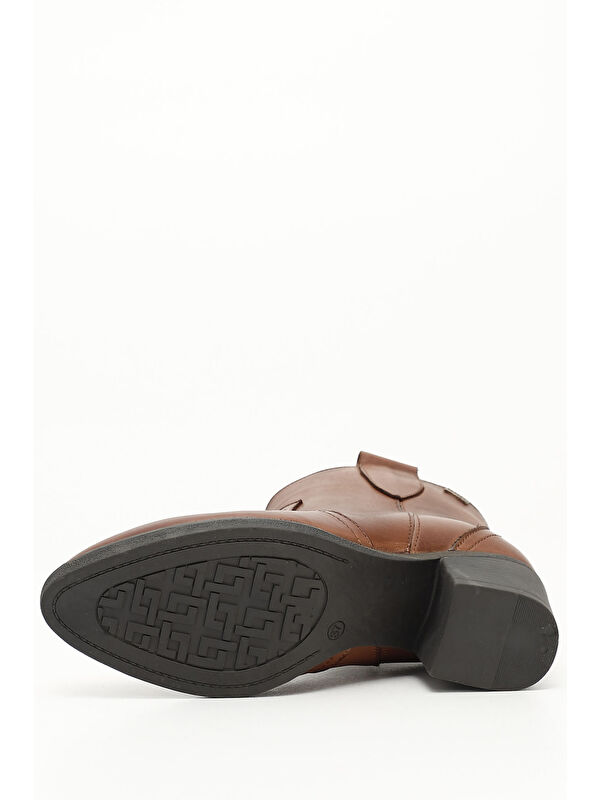 Kadın TABA Kalın Topuklu Hakiki Deri Kovboy Bot - Görsel 5