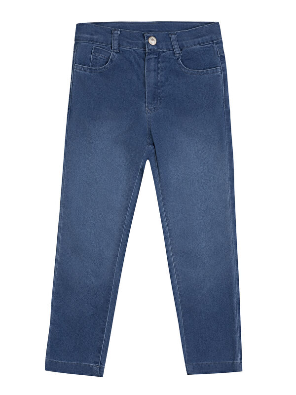 Minycenter Erkek Çocuk Denim Pantolon 2-6 Yaş Koyu Mavi