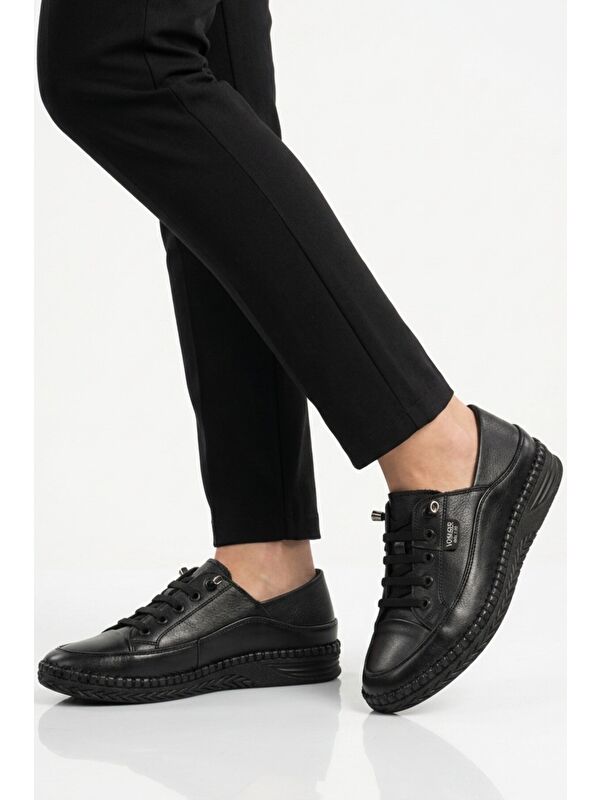 Voyager Siyah Voyager Hakiki Deri Anatomik Kadın Casual Ayakkabı Z536 Z