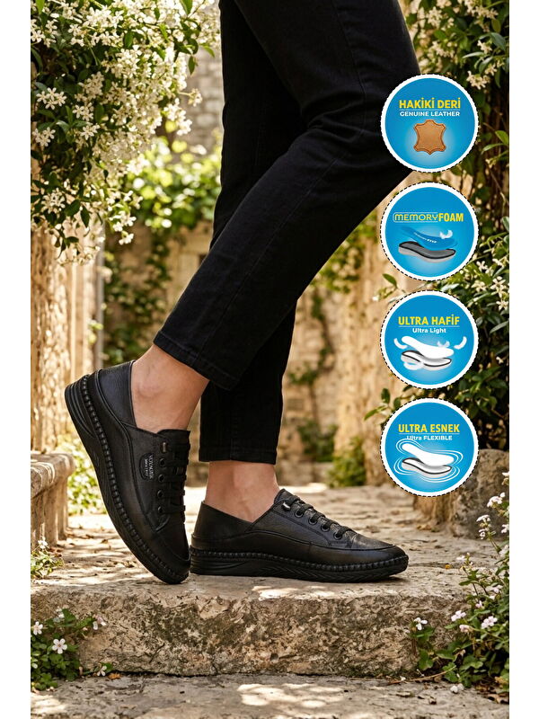Voyager Siyah Voyager Hakiki Deri Anatomik Kadın Casual Ayakkabı Z536 Z