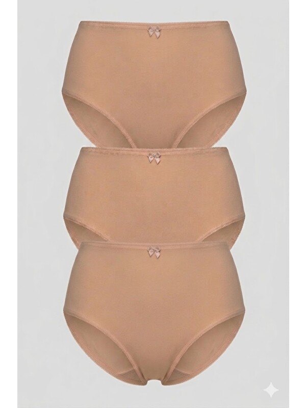 C&City 3'Lü Paket Yüksek Bel Bikini Külot 5002 Ten