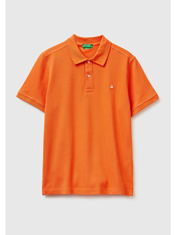 United Colors Of Benetton Erkek Turuncu Regular Fit Kısa Kollu Polo T-Shirt