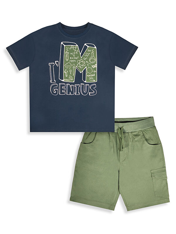 Denokids Genius Erkek Çocuk T-shirt Şort Takım