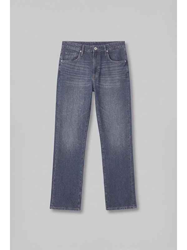 Abluka Online Erkek Regular Fit Yıkamalı Jean Pantolon Mavi