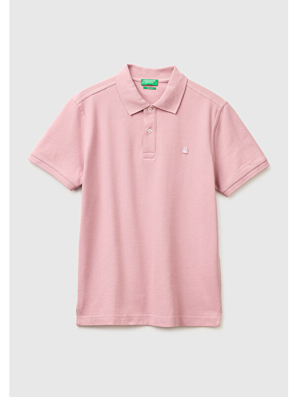 United Colors Of Benetton Erkek Pembe Regular Fit Kısa Kollu Polo T-Shirt