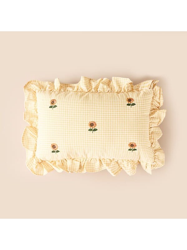 Evidea Soft Kras Kırlent - Sarı / Ekru - 30x50 cm