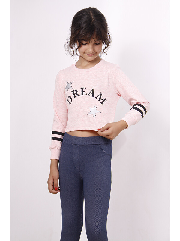 Toontoykids Kız Çocuk Yıldızlı Dream Baskılı Sweatshirt