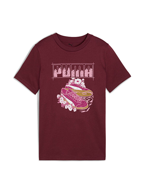 Puma Graphic Kız Çocuk Bordo Tişört