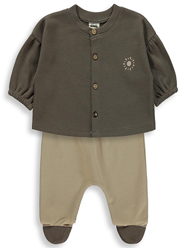 Civil Baby Güneş Baskılı 1-9 Ay Pijama Takımı - Kahverengi