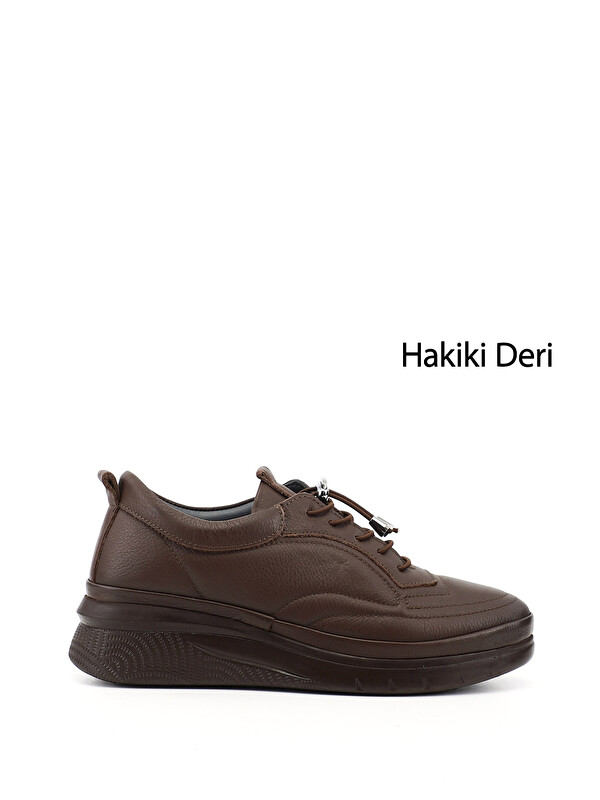 GÖNDERİ(R) Kadın KAHVERENGİ Bağcıklı Hakiki Deri Sneaker
