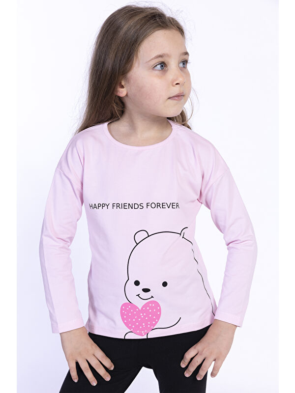 Toontoykids Kız Çocuk Baskılı Tişört