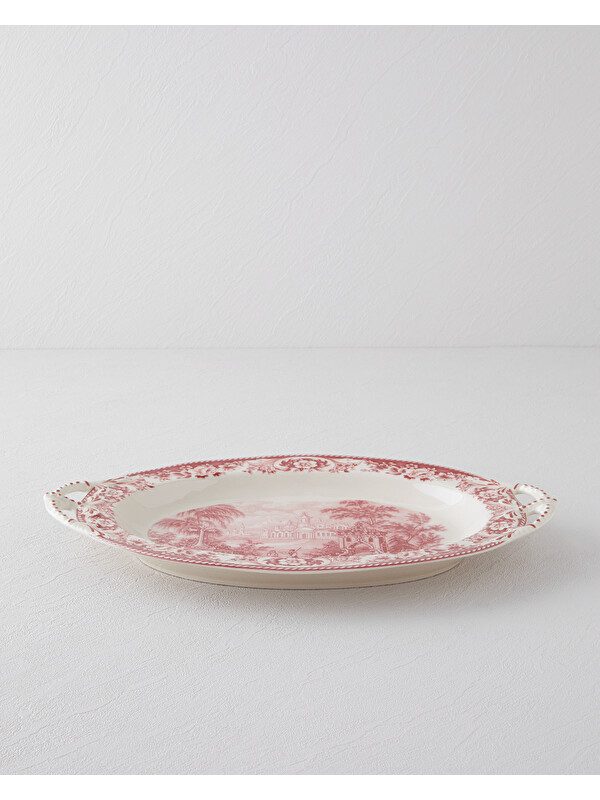 English Home Preston Stoneware Kayık Tabak 36 cm Bordo