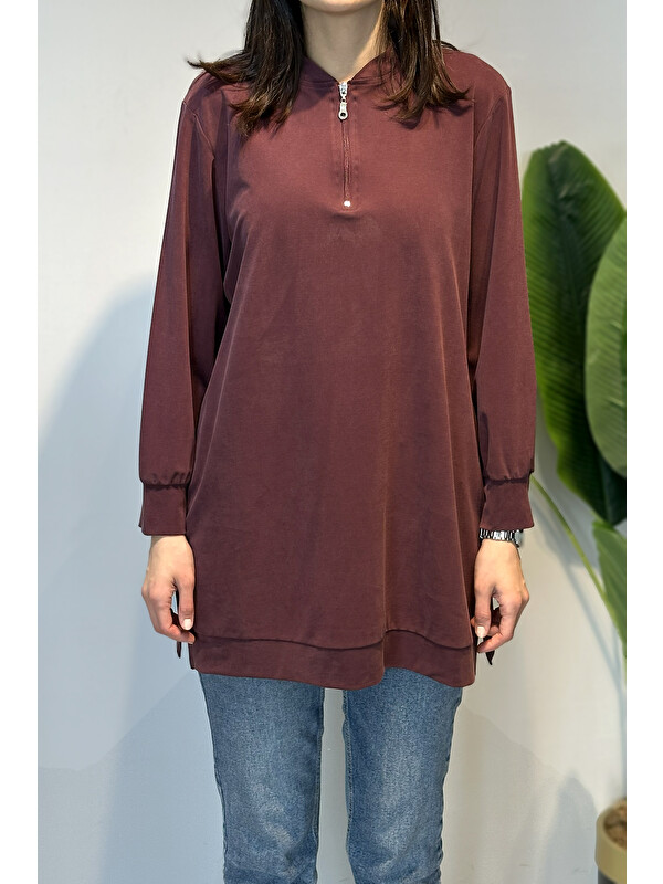 Remsa Pamuklu Basic Tunik 7474 Bordo