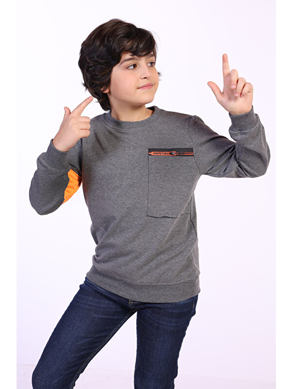 Toontoykids Erkek Çocuk Kolu Baskılı Sweatshirt