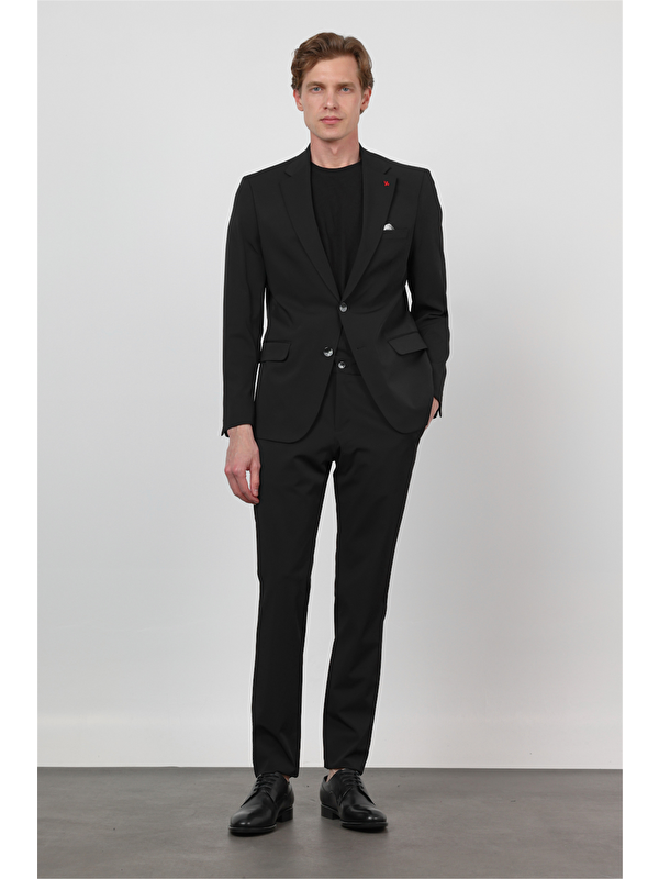 İMZA Kendinden Desenli Mono Yaka 6 Drop Slim Fit Takım Elbise 1001260162