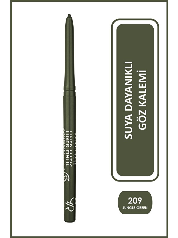 GOLDEN ROSE Liner Matic Waterproof Eyepencil - Suya Dayanıklı Göz Kalemi No:209 Jungle Green