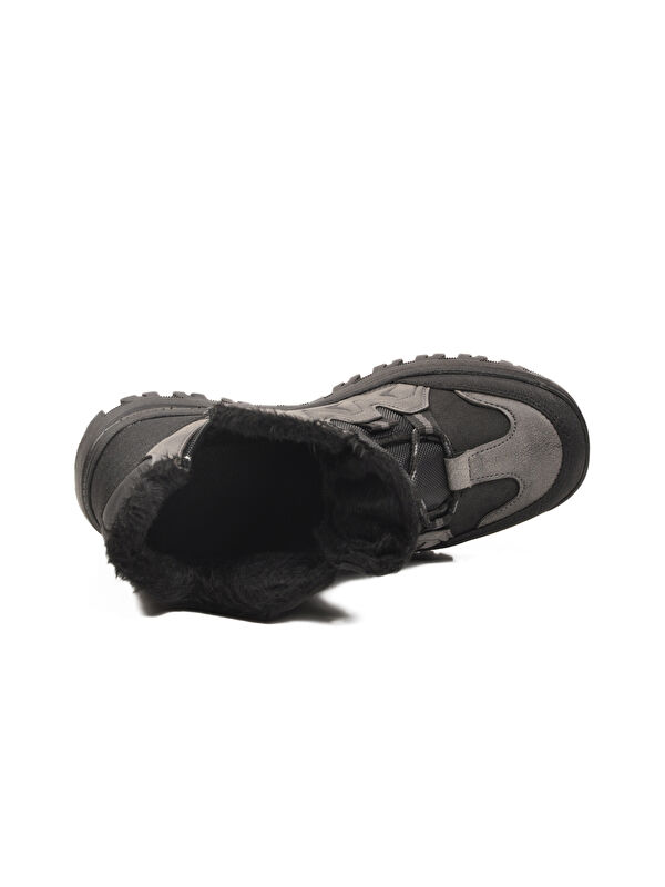 Ayakmod Gri Ayakmod İçi Kürklü Füme Kaymaz Taban Soğuğa Dirençli Unisex Bot 710 G
