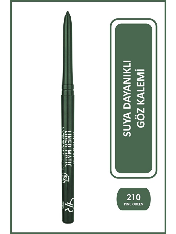 GOLDEN ROSE Liner Matic Waterproof Eyepencil - Suya Dayanıklı Göz Kalemi No:210 Pine Green