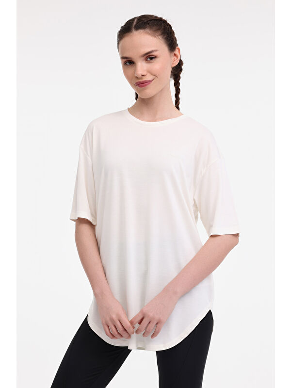 Lumberjack WL ROSA 11LYG15 5FX Ekru Kadın Kısa Kol T-Shirt