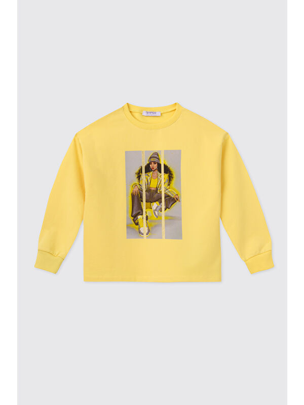 Panço Kız Çocuk Sarı Sweatshirt