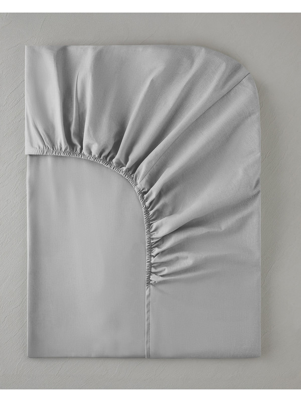 English Home Pure Pamuklu Tek Kişilik Lastikli Çarşaf 100x200 cm Çakıl Taşı
