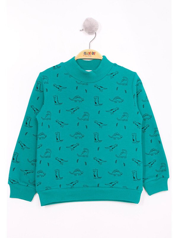 Toontoykids Erkek Çocuk Dinozor Baskılı Sweatshirt