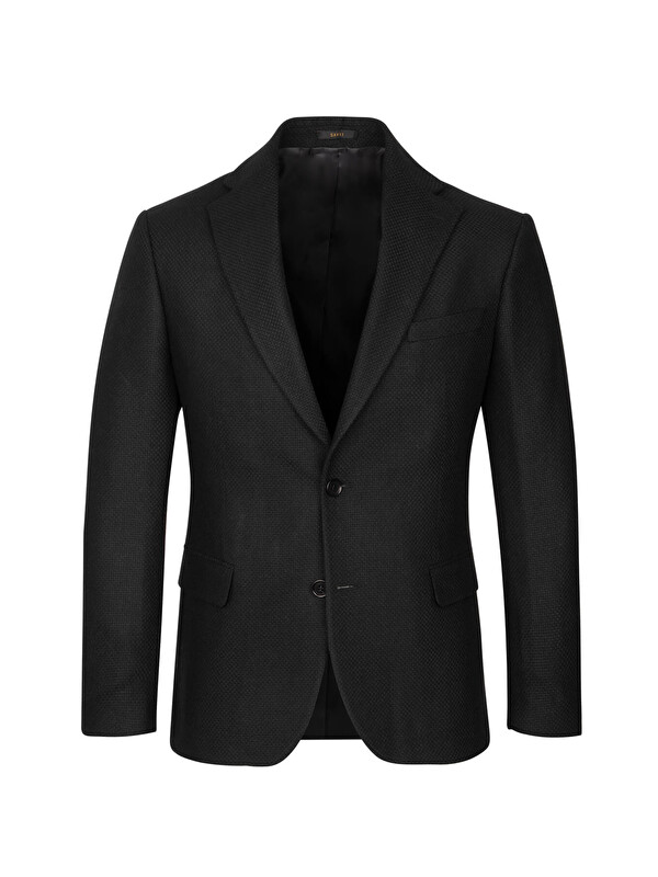 Hatemoğlu Siyah Comfort Fit Mono Yaka Klasik Ceket