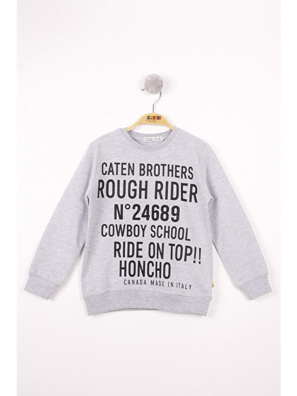 Toontoykids Erkek Çocuk Yazı Baskılı Sweatshirt