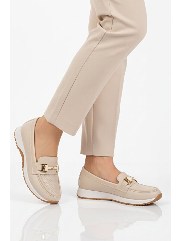 Ayakmod Bej Ayakmod Hafif Esnek Kadın Casual Ayakkabı 067 Z