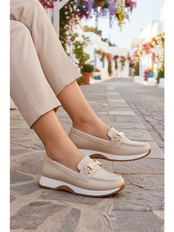 Ayakmod Bej Ayakmod Hafif Esnek Kadın Casual Ayakkabı 067 Z