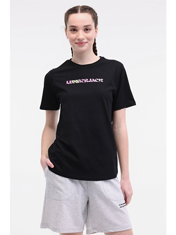 Lumberjack WL VENUS 11MD1052 5FX Siyah Kadın Kısa Kol T-Shirt