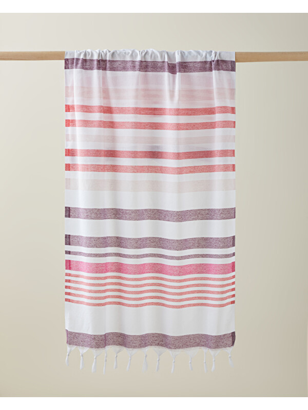 English Home Sunjoy Rejenere Çizgili Peştamal 80x150 cm Pembe-Mor
