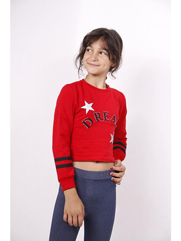 Toontoykids Kız Çocuk Yıldızlı Dream Baskılı Sweatshirt