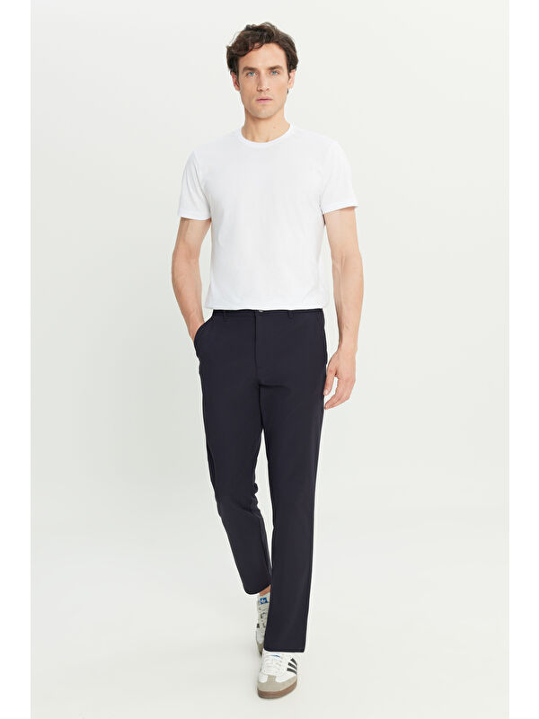 Wrangler Regular Fit Lastik Bel Detaylı Lacivert Chino Pantolon