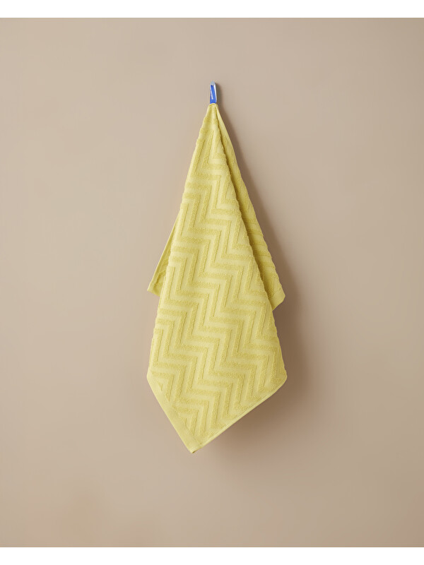 English Home Zigzag Pamuk Yüz Havlusu 50x70 cm Limon Yeşili