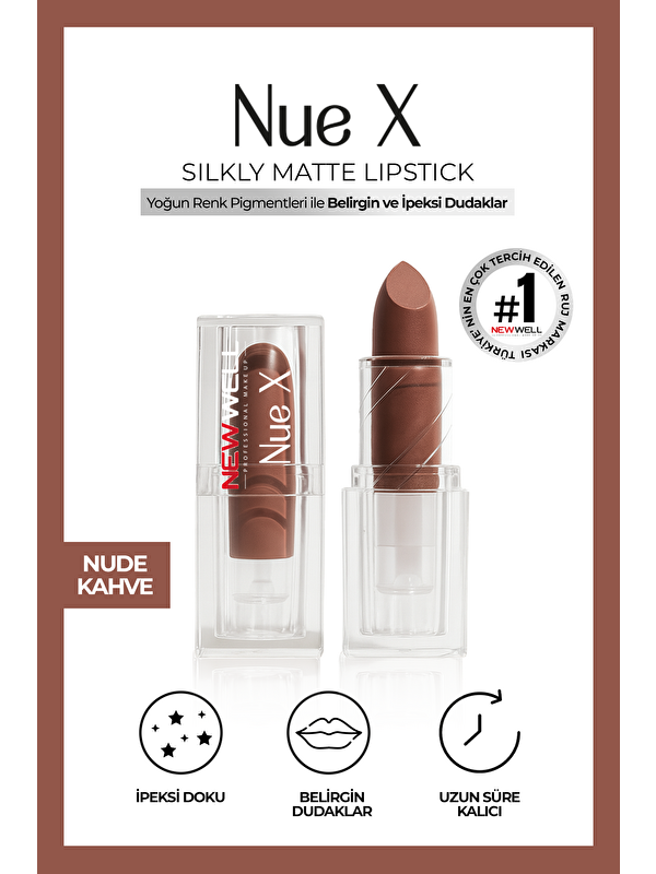 New Well Nue X Silkly Matte Lipstick Nude Kahve 04